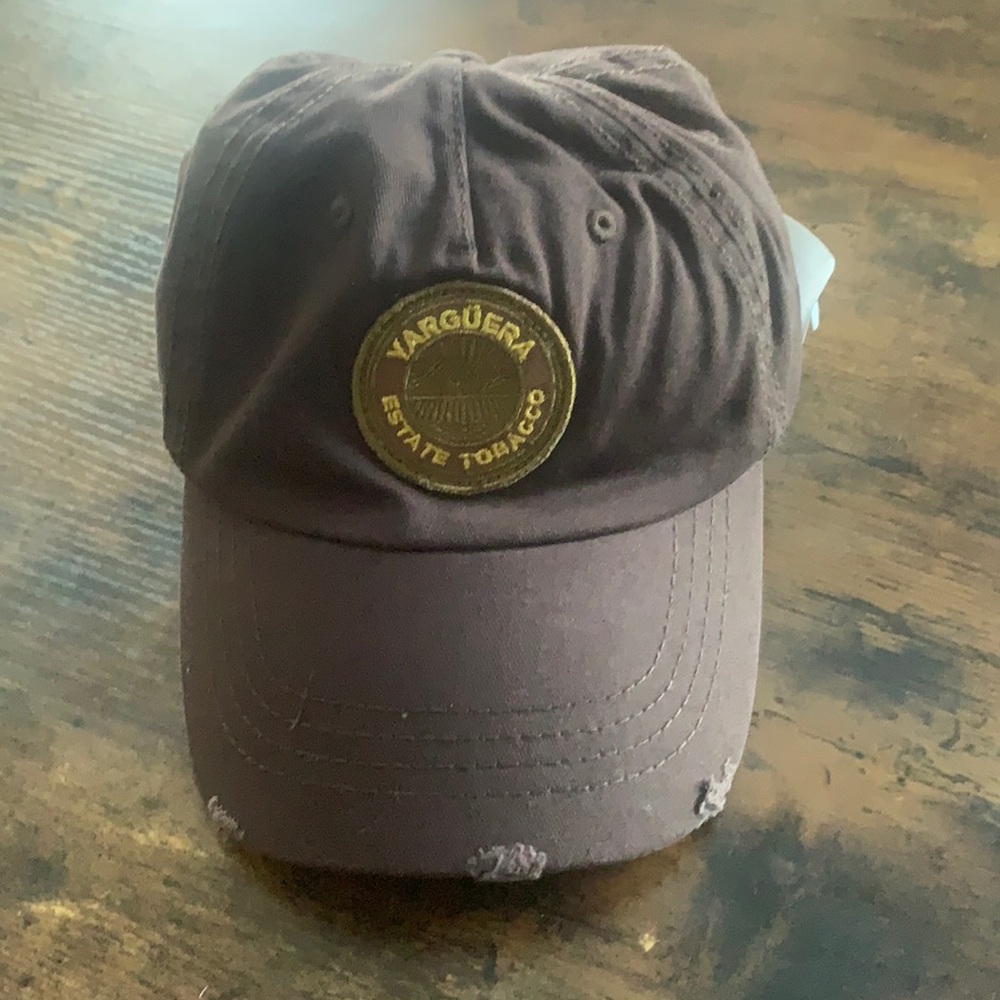 NWT Yarguera Estate Tobacco brown distressed baseball cap. Adjustable.